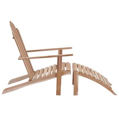 vidaXL Teak Adirondack Stuhl Deckchair Gartenliege Gartenstuhl Liegestuhl