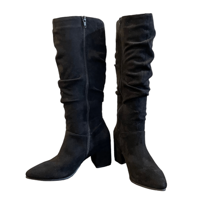 Seven Dials Black Norbury Tall Slouchy Block Heel Boots Size 6M New
