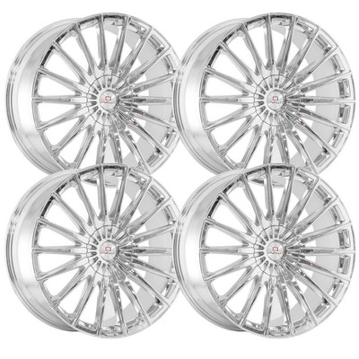 (Set-4) Cavallo CLV-34 22x8.5 5x112/5x114.3 38mm Nano Chrome wheels rims 22 Inch