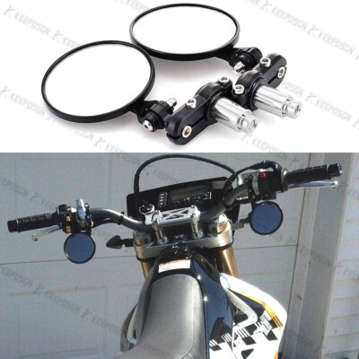 Round 7/8'' Handle Bar End Motorcycle Side Mirrors For Suzuki DRZ400 DRZ 400SM