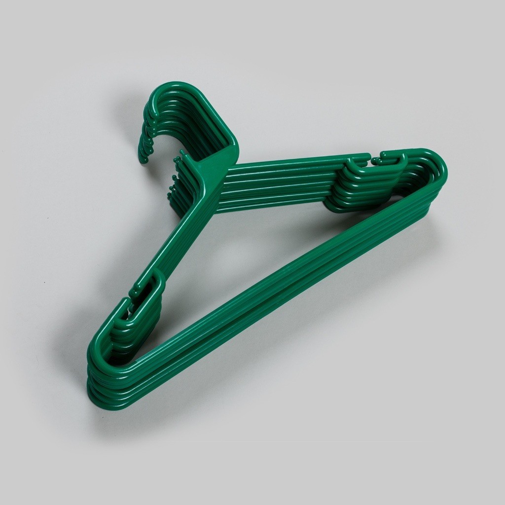 Plastic coat / clothes hanger green 100 pack in Preston, Lancashire