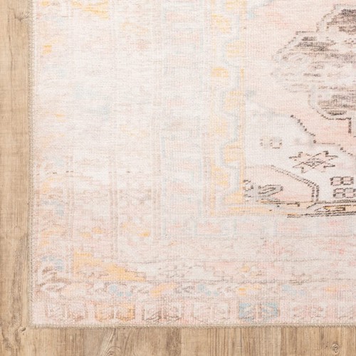 4 X 6 Розовых и Голубых ковриков Oriental Power Loom, устойчивых к пятнам