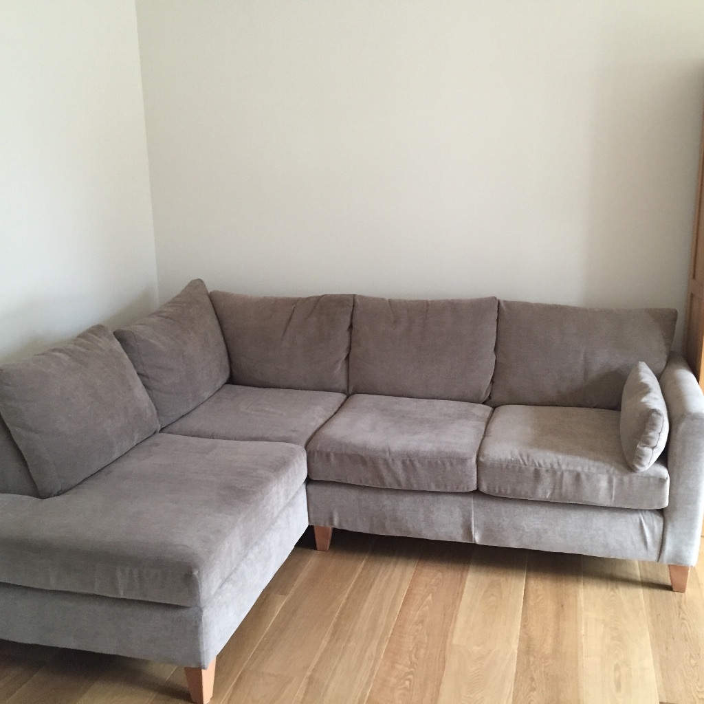 Next Highbury Warwick Light Mink Left Hand Corner Sofa with light feet
