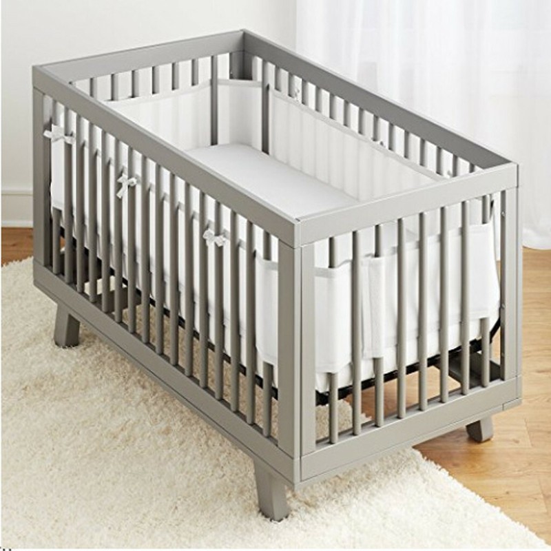 Breathable Crib Bumper Mesh Crib Liner For Standard Baby Crib