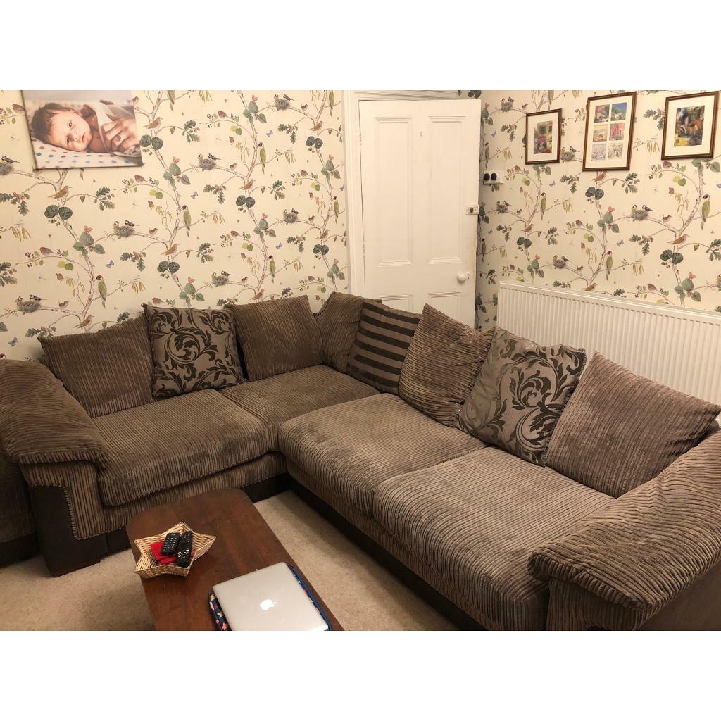 DFS L Shaped Sofa plus Cuddler + Extender. Footstool with a storage included in Pontypridd