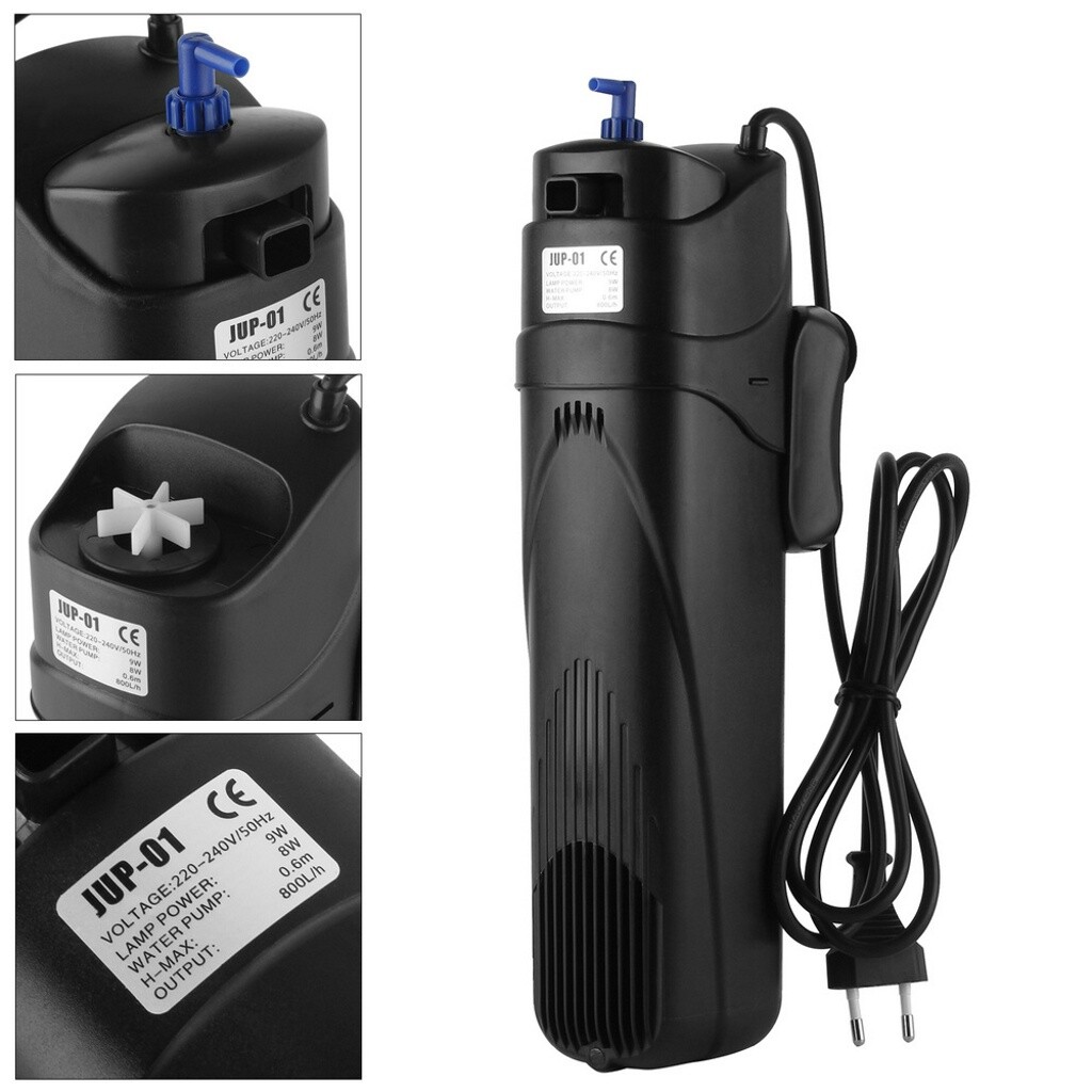 Aquarium Innenfilter Pumpe mit 9W UVC-kläre Filterpumpe Pumpenfilter