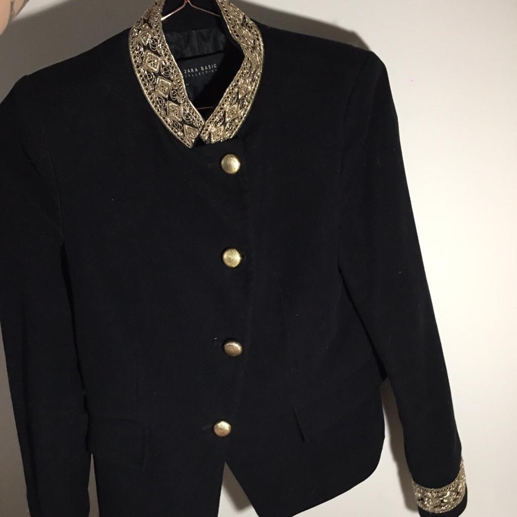 zara black military jacket