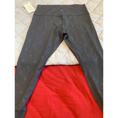 lululemon Align Size 18 High-Rise Pant 28'' Yogo Emboss Black Athleisure