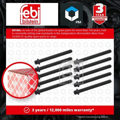Cylinder Head Bolts fits BMW 518 E34 1.8 89 to 96 Set Kit 11121713200 Febi New