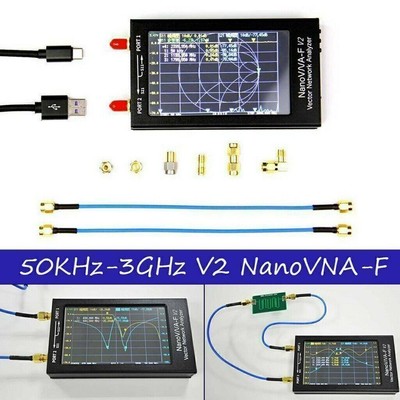 50KHz-3GHz NanoVNA-F V2 VNA Network Antenna Analyzer UHF HF VHF 5000mAh Battery