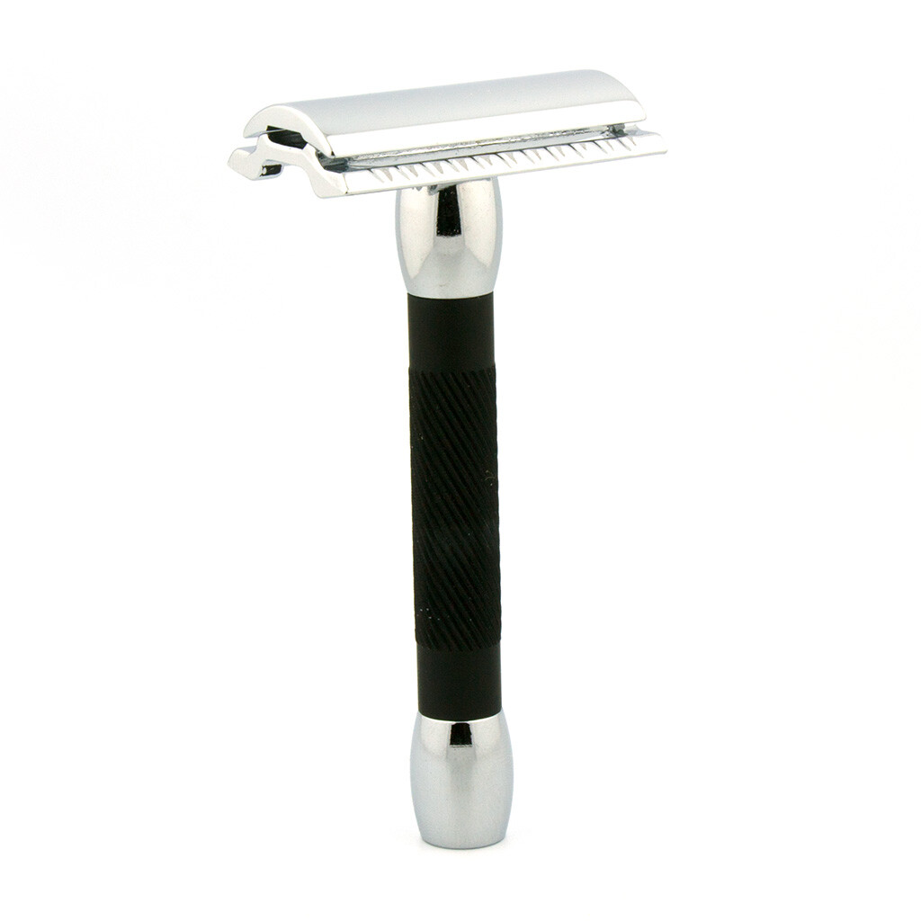 MERKUR 30C Chrome & Black Handle Double-Edge Safety Razor, Made in Germany