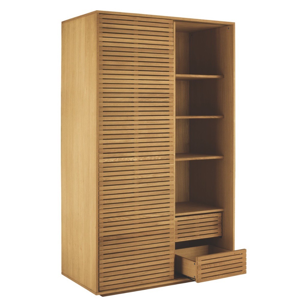 Habitat Max Oak Sliding Wardrobe For Sale (1 year old, price new £895
