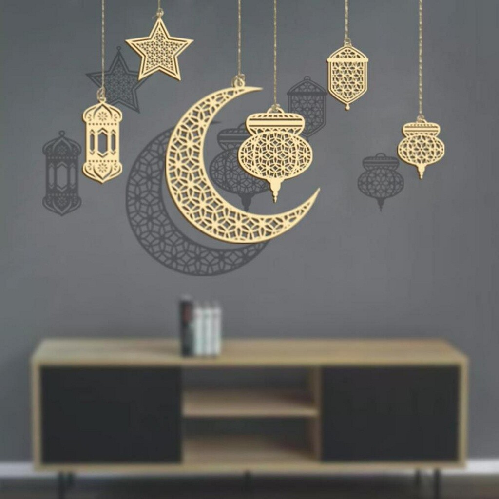 Ramadan Eid Mubarak Holzschmuck Islam Moschee Muslim Party Hängende Dekoration