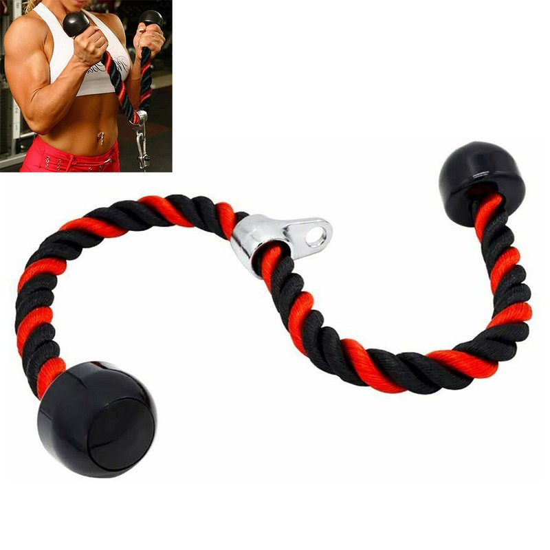 Tricep Rope Drawstring Biceps Strength Training Exercise Fitness Equipment Gym