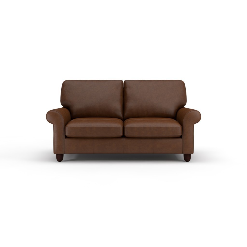 Laura Ashley Abingdon 2 Seater Brown Leather Sofa Bed in Birmingham