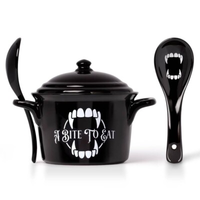Alchemy Gothic MRB5 A Bite to Eat Bowl Lid Spoon China Oven Microwave Dishwasher