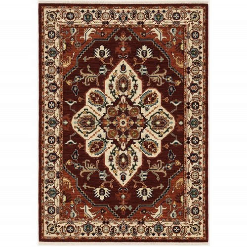 2 X 3 Красных, Цвета Слоновой Кости, Оранжевых и Синих коврика Oriental Power Loom, устойчивых к пятнам