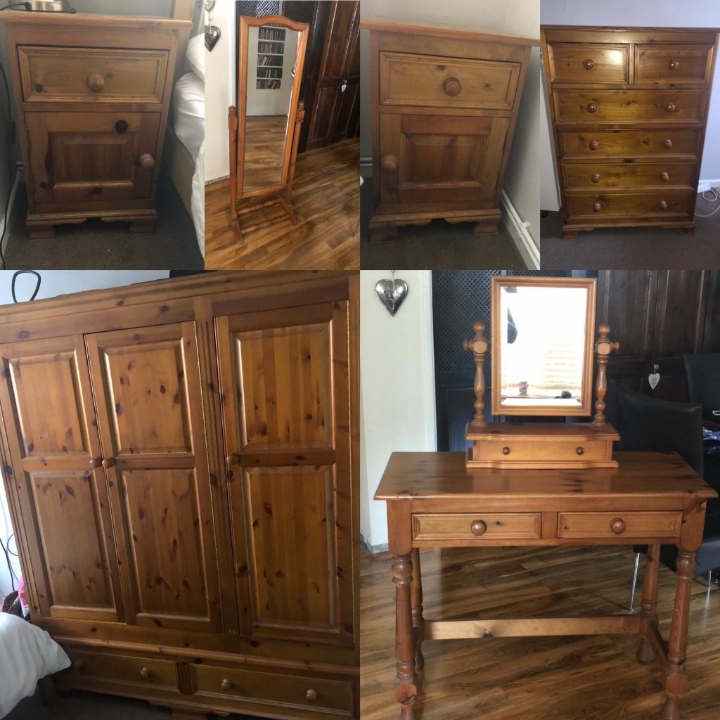 Antique pine solid bedroom furniture in Wallington, London Gumtree