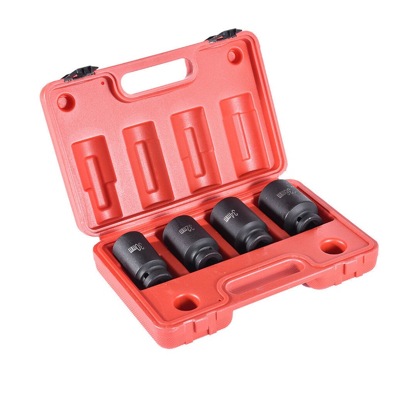 12 Point 4pcs 1//2/'/' Drive Deep Spindle Axle Nut Socket Set 30mm 32mm 34mm 36mm