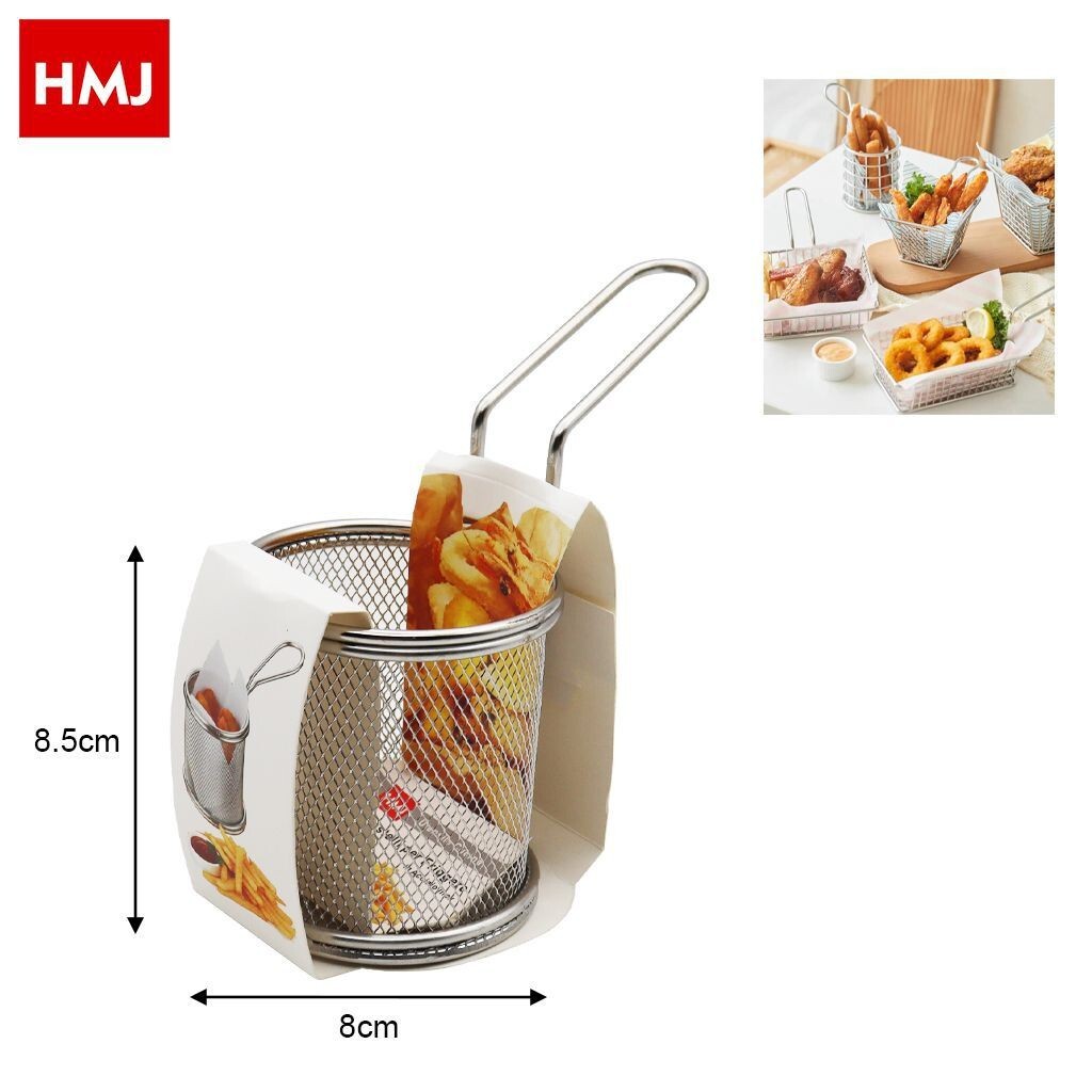 Cestino Cestello Per Frittura Contenitore Da Portata Acciaio Rotondo hmj