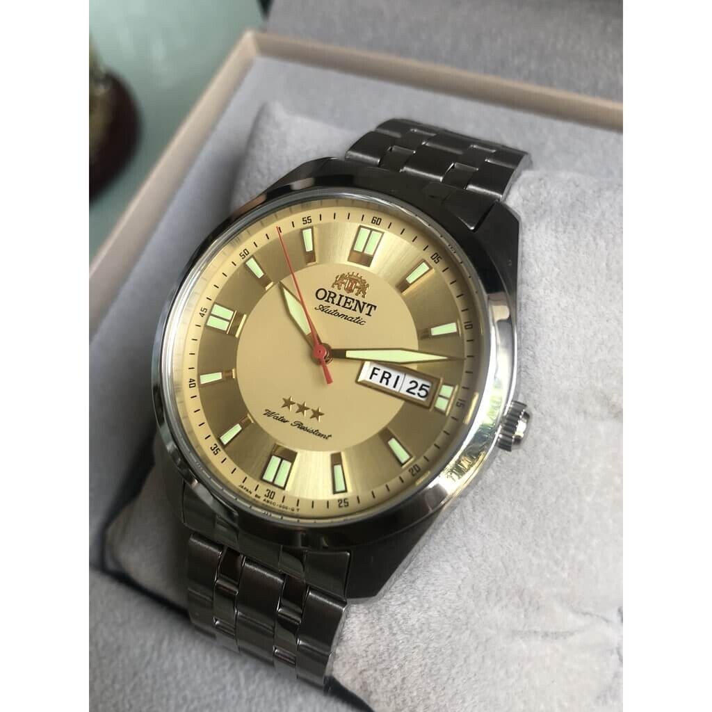 Pre-owned Orient Rare  Tristar Automatic Lume Hands Sab0c002c Champagne Dial Made In Japan