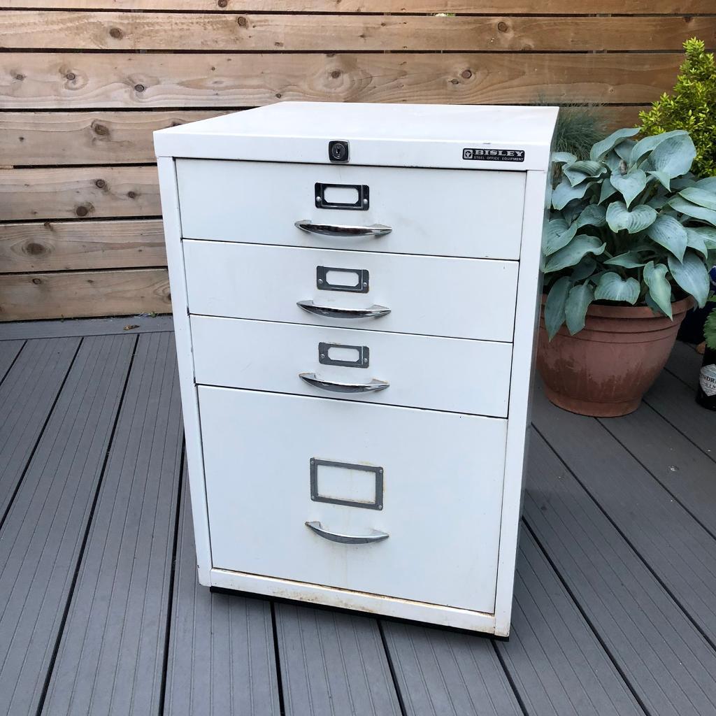 Bisley Steel 4 Drawer Office Pedestal Multi Drawer Filing in