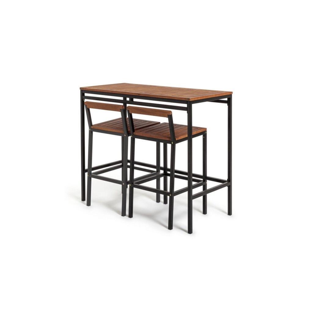 HABITAT 2 SEATER SLATTED BAR BISTRO SET DARK WOOD in County Antrim