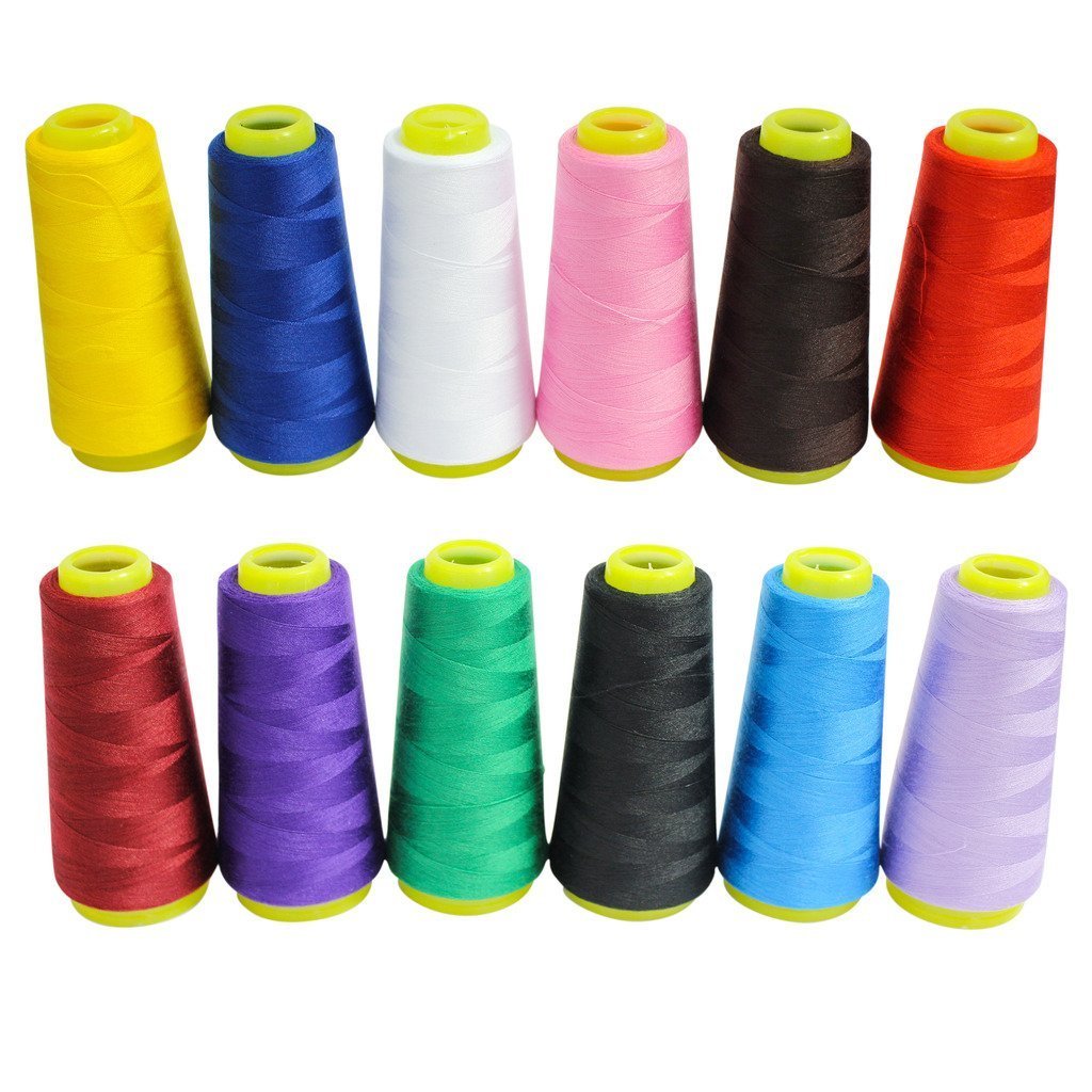 Set 12 Pezzi Filati A Cono In Poliestere Colori Assortiti Cucito Cucire 900m dfh