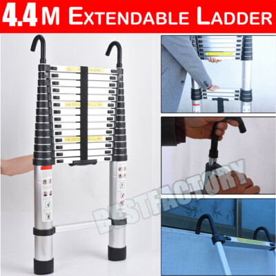 14FT-20FT Tall Telescoping Ladder Extension Collapsible Ladders Aluminum