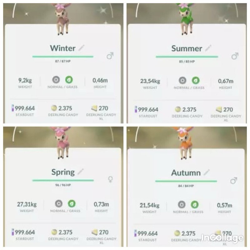 Pokémon Go - combo 4 Shiny Deerling  - Mini