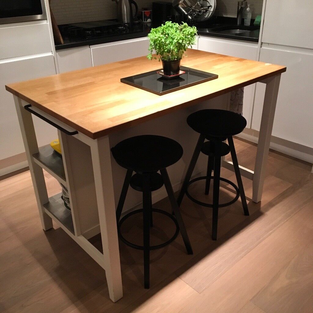 Ikea Stenstorp Kitchen Island Breakfast Bar with Oak 