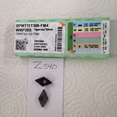 9 NEW TIGER-TEC/WALTER DPMT 32.52-FM4 CARBIDE INSERTS. 11T308 GR.WMP20S {Z540}