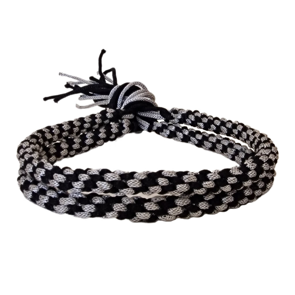 BLACK SILVER GREY MUAY THAI KICKBOXING PRAJIOUD ARM BAND
