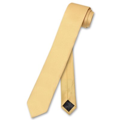 Vesuvio Napoli Narrow NeckTie Solid Color 2.5'' Skinny Thin Men's Neck Tie
