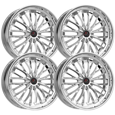 (Set-4) Cavallo CLV-42 22x8.5 5x112/5x114.3 38mm Nano Chrome wheels rims 22 Inch