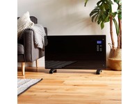 VonHaus 2200W Turbo Fan Glass Panel Front Electric Heater 2.2KW Thermostat
