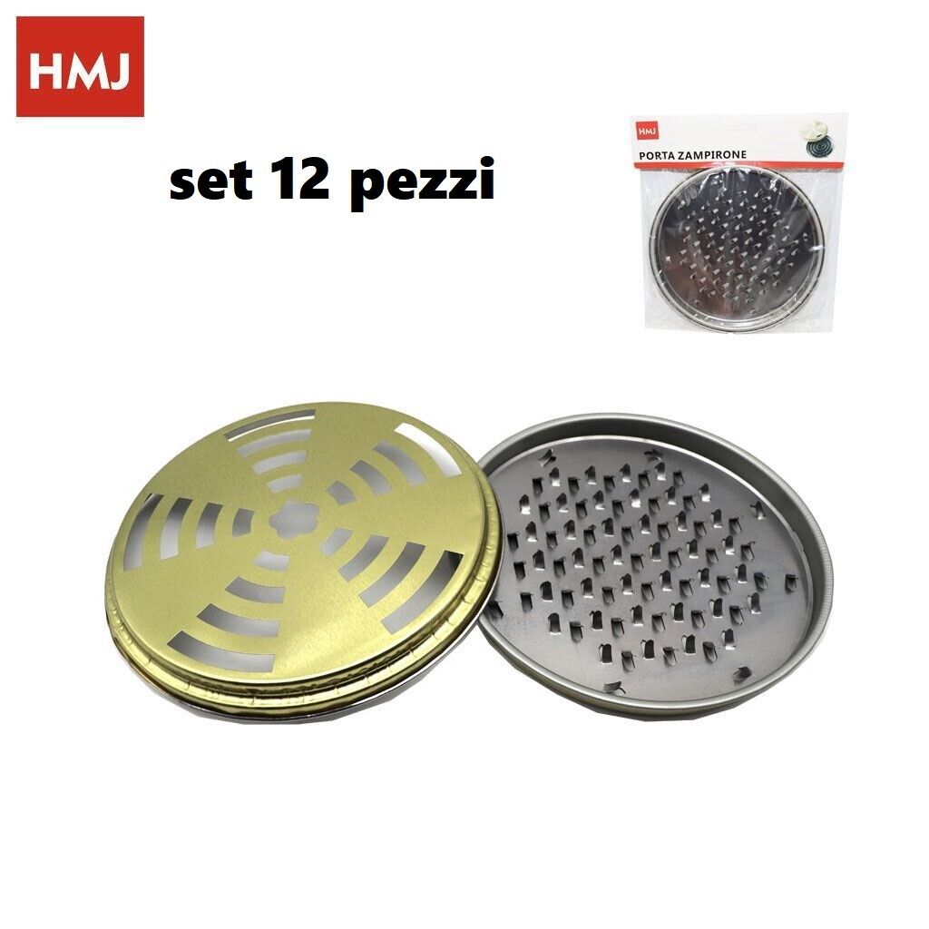12 Pezzi Vaschetta Contenitore Metallo Porta Zampirone Spirale Anti Zanzare hmj