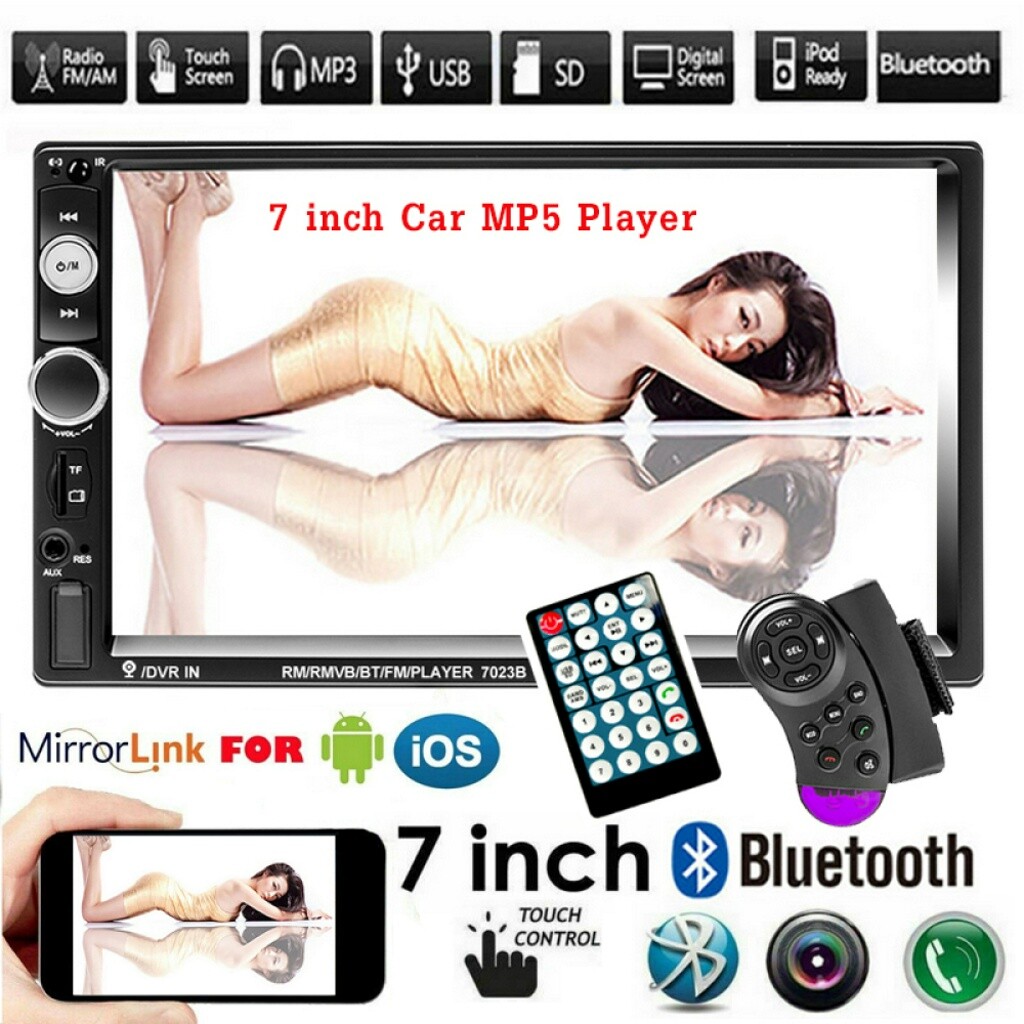 7" inch HD 2 Din Touch Screen Car Stereo MP5 Player Radio IOS Android USB/TF/AUX