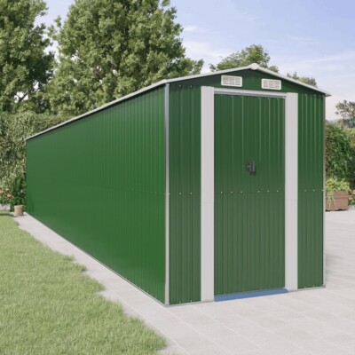 vidaXL Garden Shed Green 192x1021x223 cm Galvanised Steel