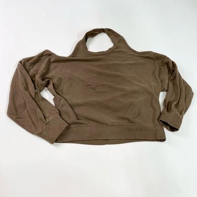 Lanston Long Sleeve Top Women's Medium Brown Halter Neck Brown Pullover New