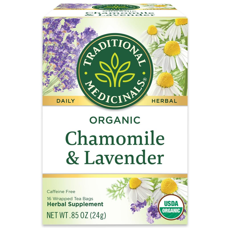 Traditional Medicinals Tea, Organic Chamomile & Lavender, Stress Relief, 16 Sacs