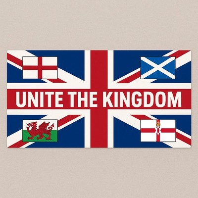 Unite The Kingdom  Flags  Bumper Sticker – Bold Political Statement Decal X 2