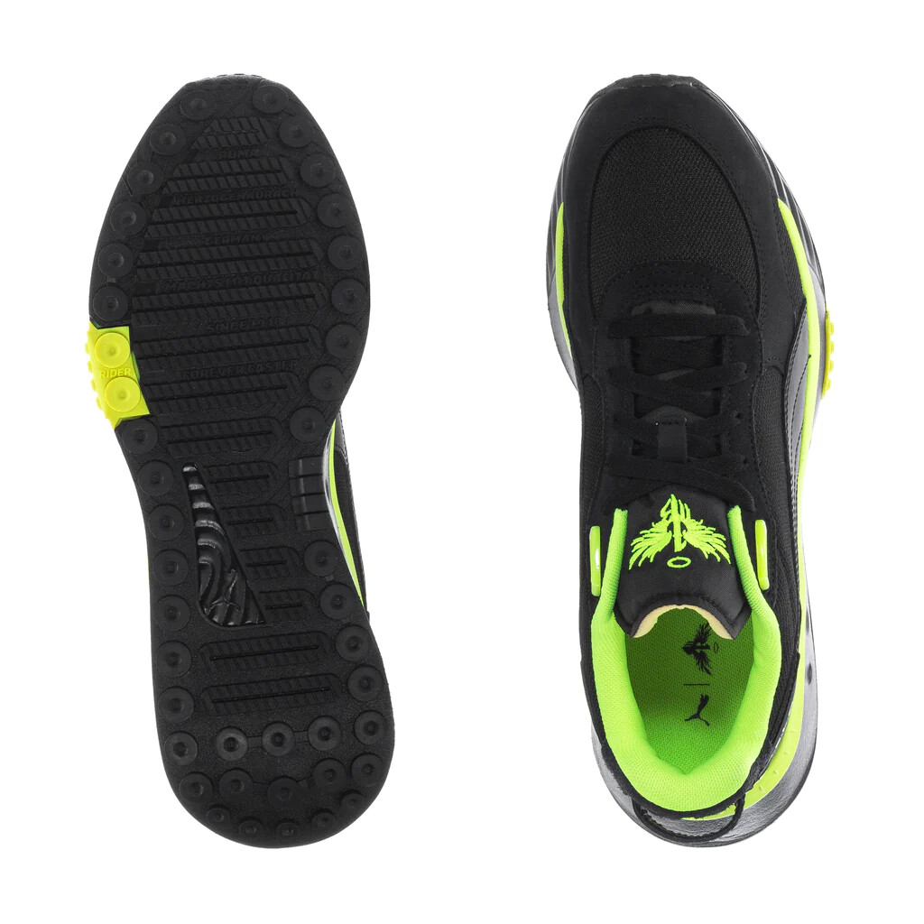 Pre-owned Puma 8.5  Wild Rider Lamelo  Black/safety Yellow 384339 01 Shoes