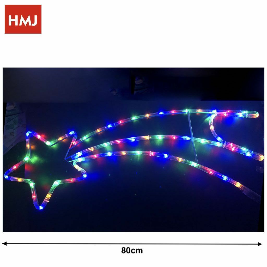 Stella Cometa Con Led Luce Multicolore 80cm Decorazione Natale hmj