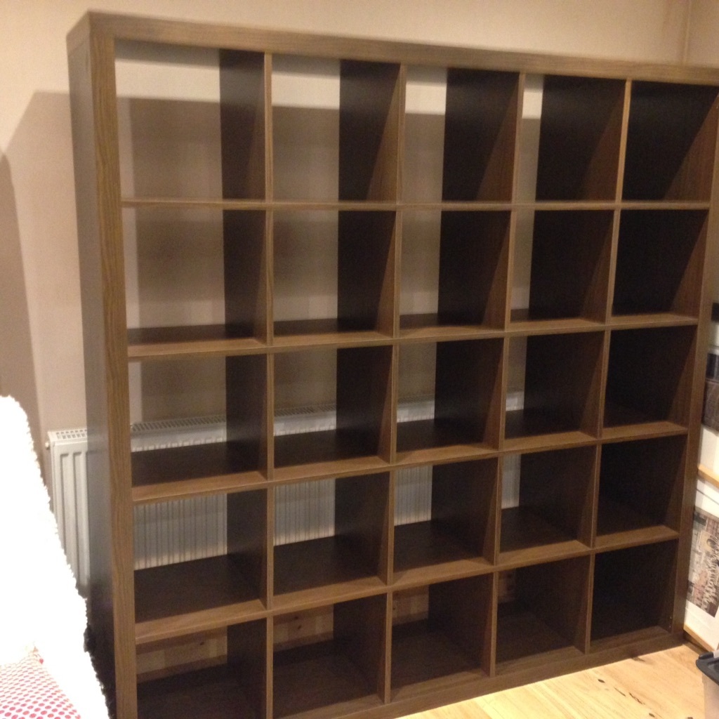 Large IKEA Expedit shelving unit (now called Kallax) in Walnut in