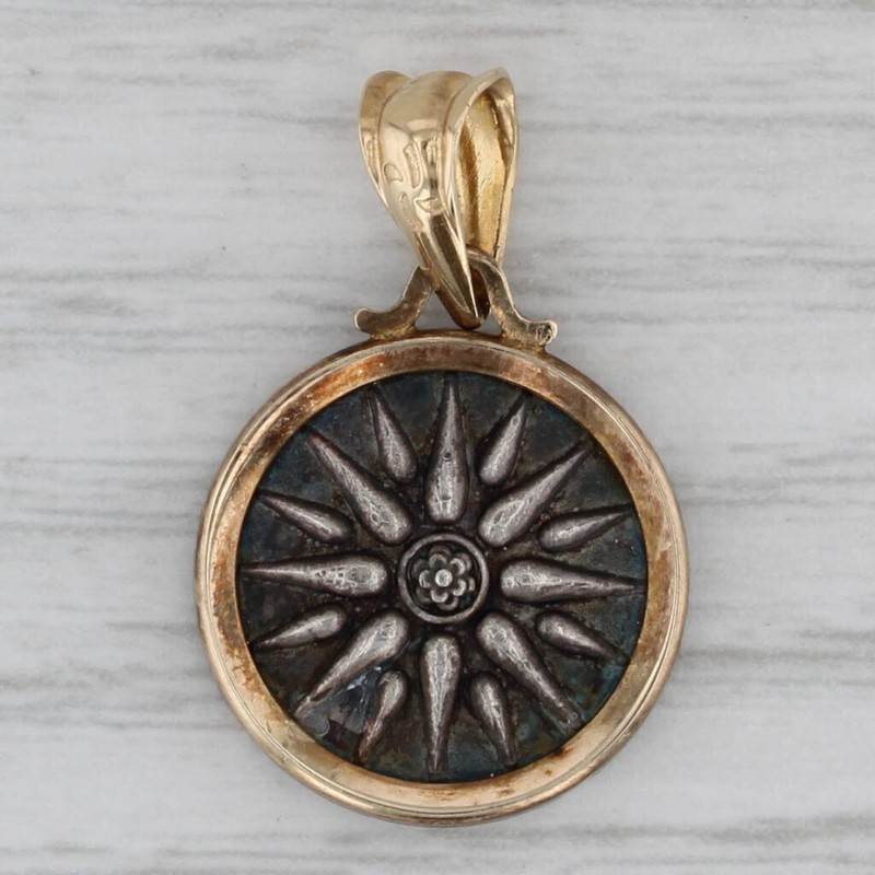 Vergina Soleil Motif Grec MacÃ©Doine Symbole PiÃ¨Ce Copie Pendentif 14k Or Argent