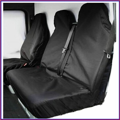 SINGLE HEAVY DUTY RED TRIM VAN SEAT COVERS DOUBLE VAUXHALL VIVARO SPORT