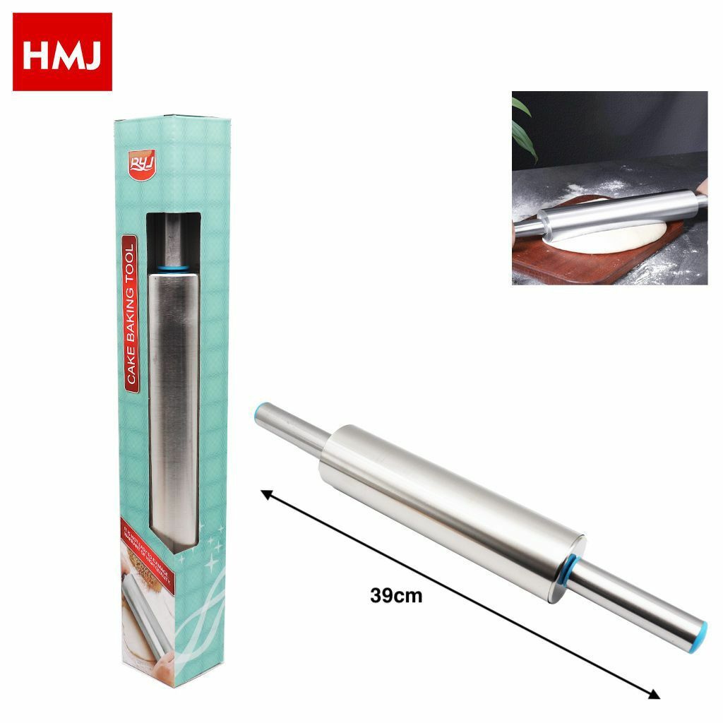 Mattarello In Acciaio Stende Pasta Dolci Girevole Cucina Lunghezza 39cm hmj