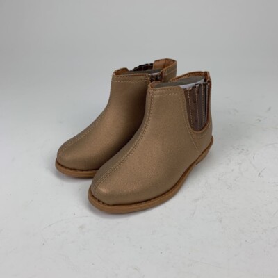 Carter's Girls Ella Jr Boots Metallic Bronze Side Zip Booties shoes 6