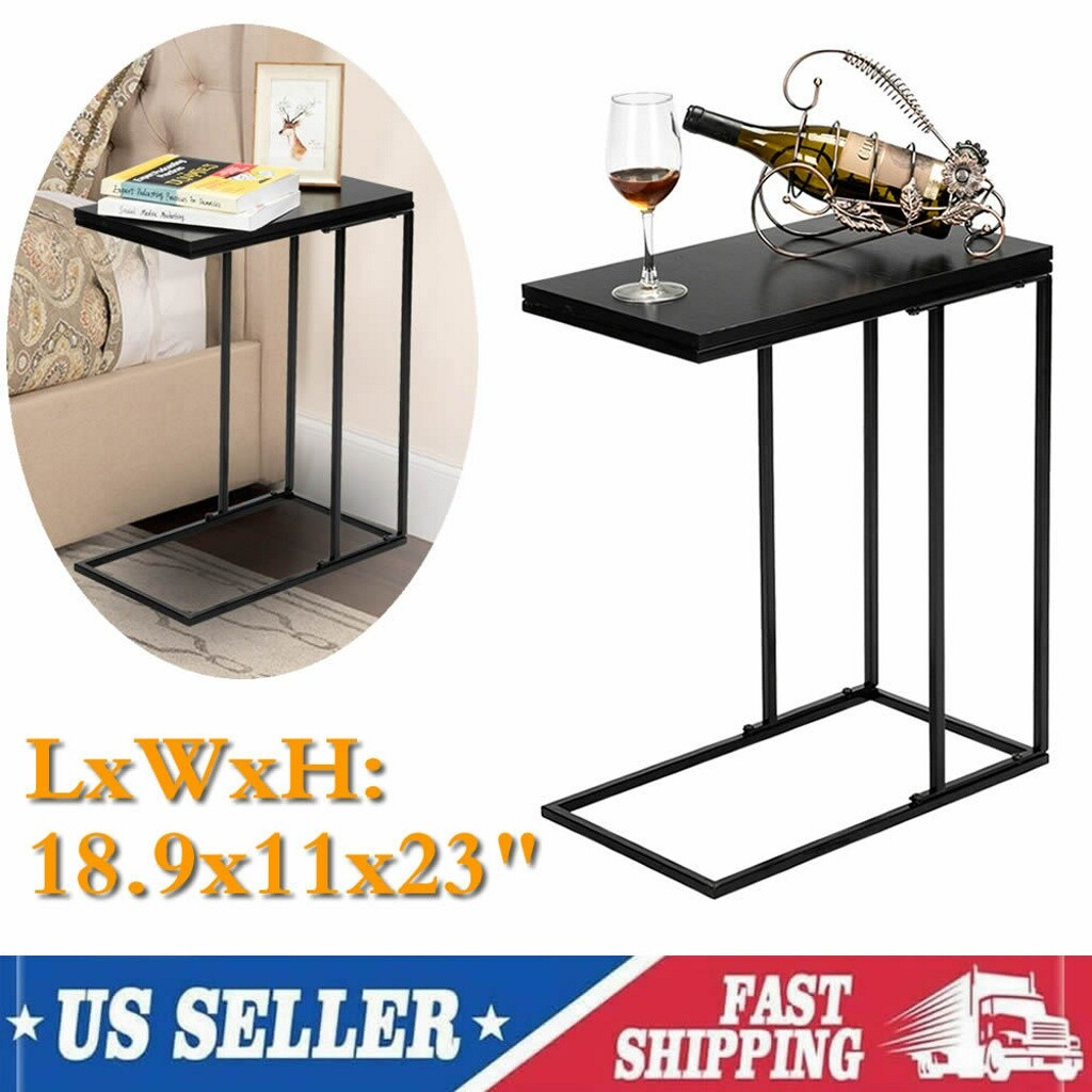 Black Sofa Snack Table Wood Tv Bed Slide Under Couch Dinner Tray
